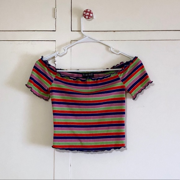 Vintage Rainbow Crop Top - Picture 3 of 5